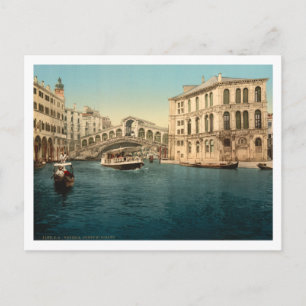 Postal Puente Rialto y Gran Canal, Venecia, Italia