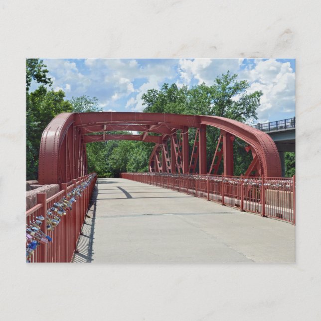 Postal Puente rojo viejo, Kansas City, Missouri (Anverso)