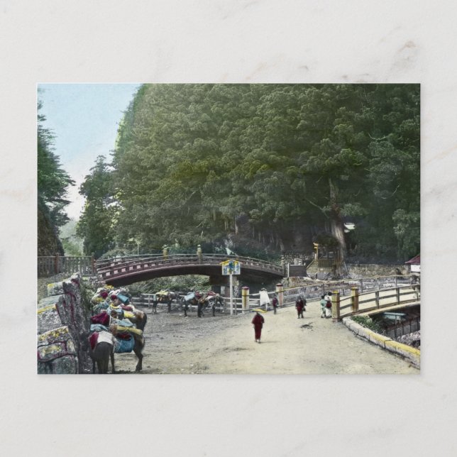 Postal Puente rojo vintage Tokio Japón (Anverso)