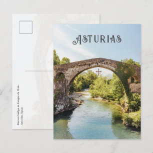 Postal Puente Romano, Cangas de Onís, Asturias viaje
