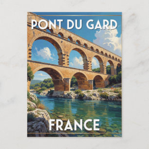 Postal Puente Romano Pont Du Gard Francia Paisaje Escénic