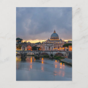 Postal Puente Sant'Angelo San Pedro Basílica Roma Italia