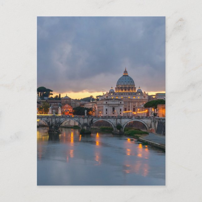 Postal Puente Sant'Angelo San Pedro Basílica Roma Italia (Anverso)