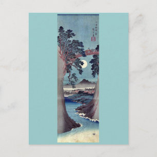 Postal Puente Saruhashi, de Ando, Hiroshige