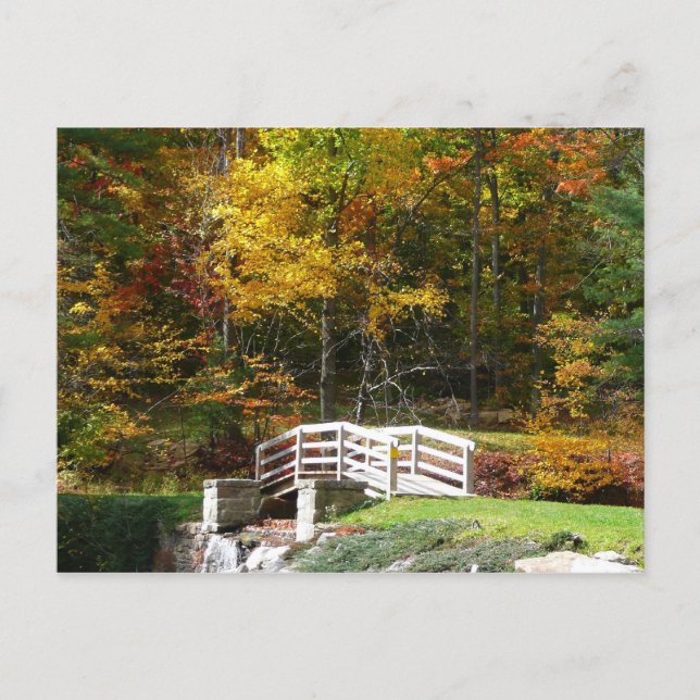 Postal Puente Seven Springs Fall I Paisaje de Otoño (Anverso)