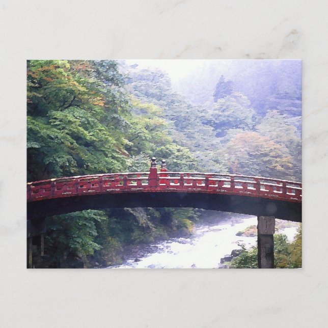 Postal Puente Shinkyo Nikko Japón (Anverso)
