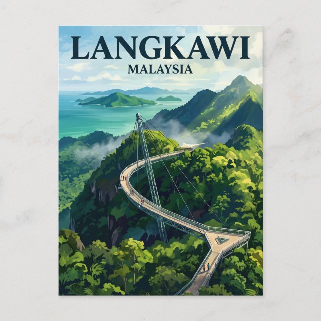 Postal Puente Sky de Langkawi Malasia (Anverso)