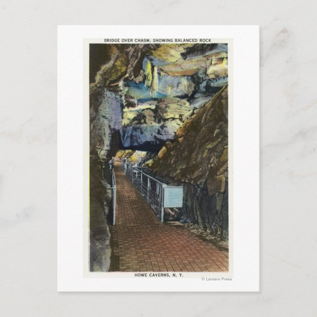 Postal Puente sobre Chasm que muestra el rock equilibrado (Anverso)