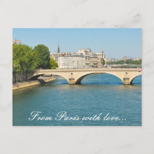 Postal Puente sobre el río Sena en París, Francia