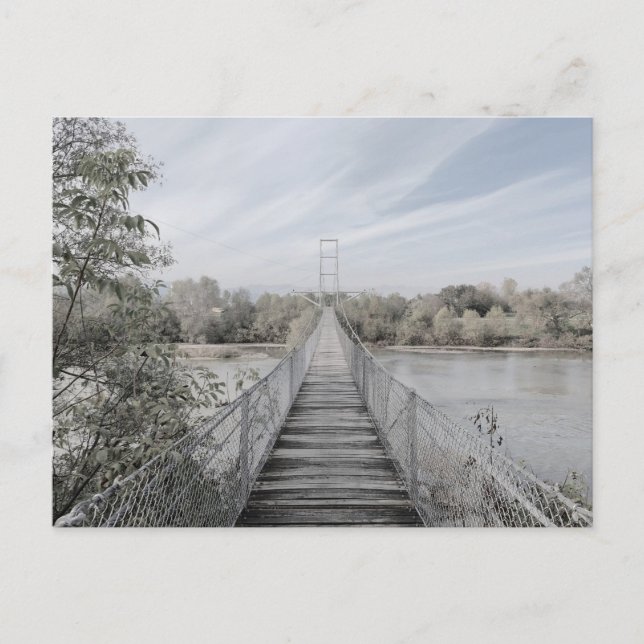 Postal Puente suspendido sobre el río (Anverso)