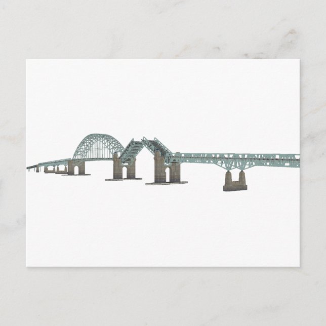 Postal Puente Tacony Palmyra: Modelo 3D: (Anverso)