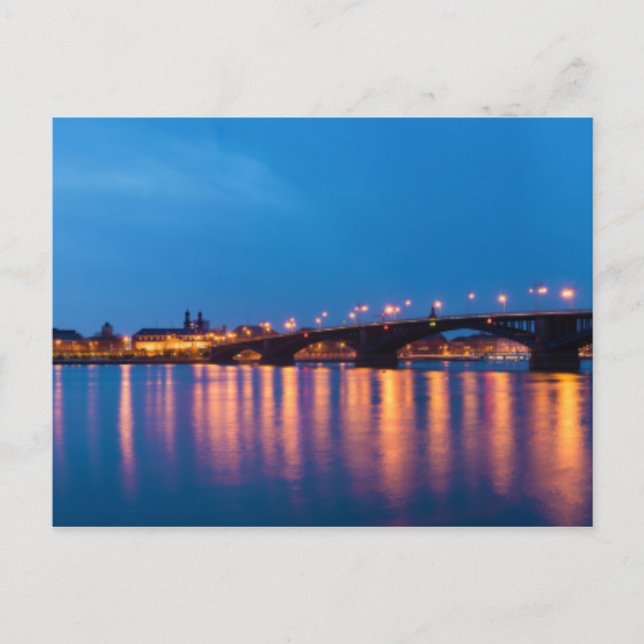 Postal Puente Theodor Heuss sobre el río Rin (Anverso)