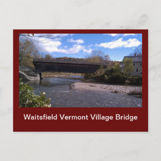 Postal Puente Waitsfield Vermont Village