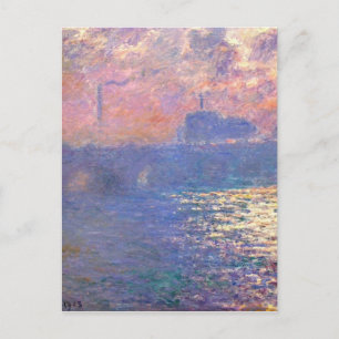 Postal Puente Waterloo, efecto Sunlight de Claude Monet