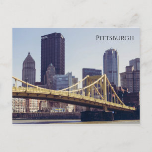 Postal Puente y edificios de Pittsburgh