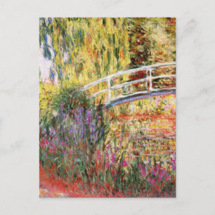 Postal Puente y flores de Monet