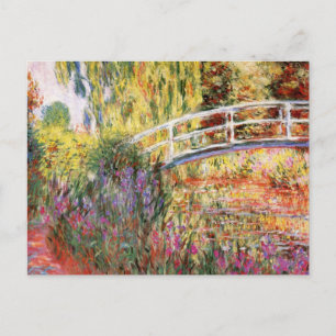 Postal Puente y flores de Monet