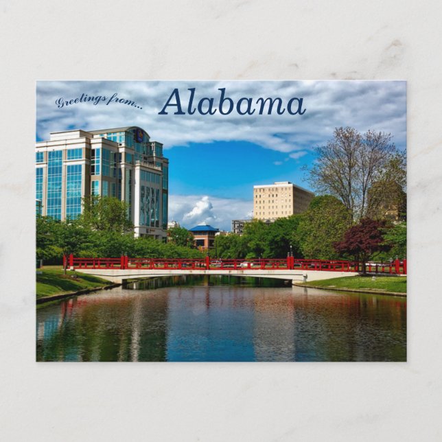 Postal Puente y paisaje en Huntsville Alabama (Anverso)