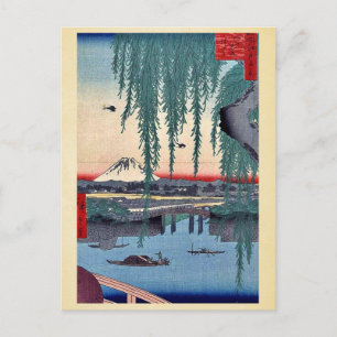 Postal Puente Yatsumi de Andō, Hiroshige Ukiyo-e.