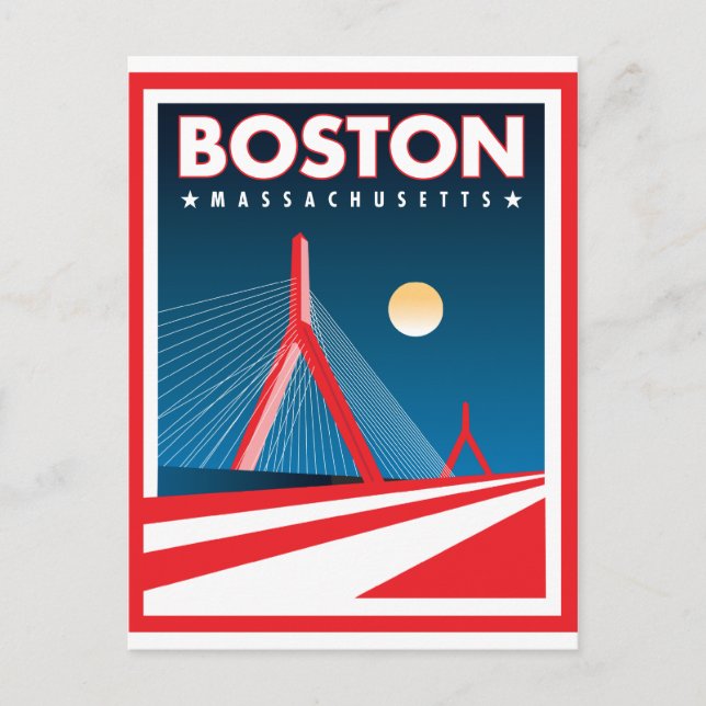 Postal Puente Zakim de Boston (Anverso)