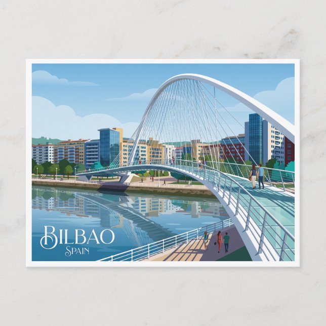 Postal Puente Zubizuri Bilbao España (Anverso)