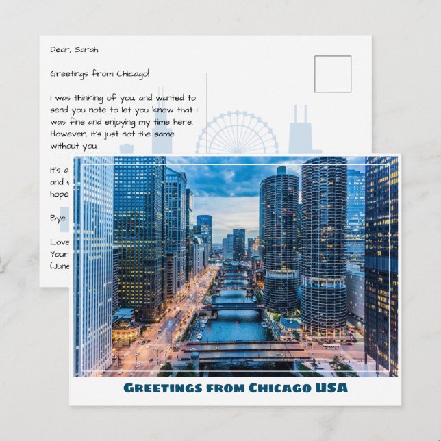 Postal Puentes de Chicago (Anverso / Reverso)