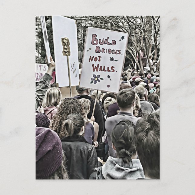 Postal Puentes, No Muros (Anverso)