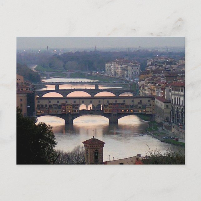 Postal Puentes Postcard Florence, Italia (Anverso)