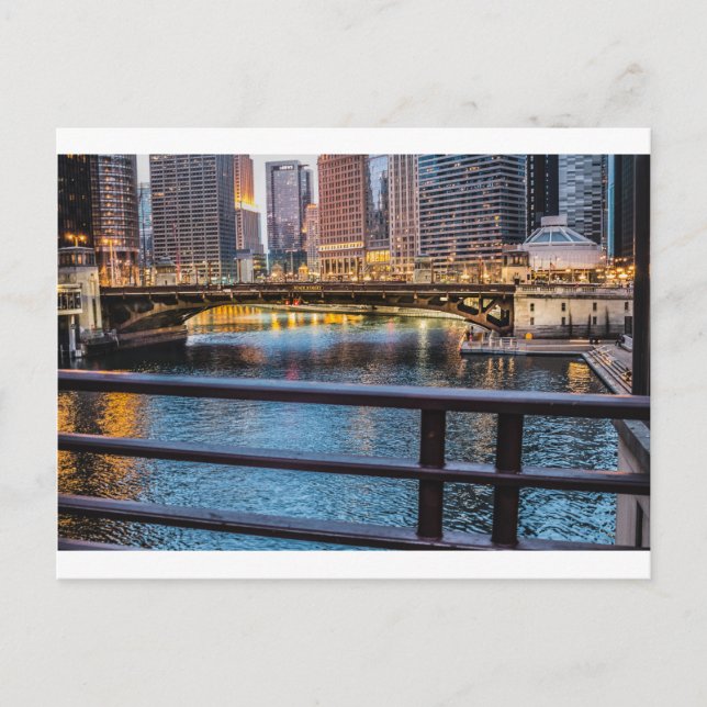 Postal Puentes y Luces de Chicago (Anverso)
