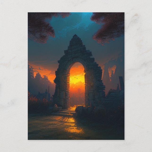 Postal Puerta a puesta de sol (Anverso)