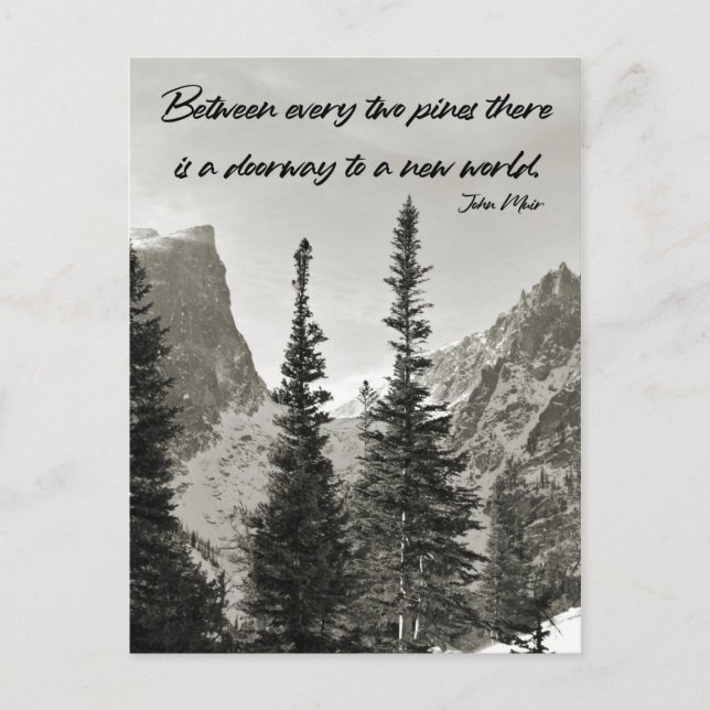 Postal Puerta a un nuevo mundo en las montañas (Anverso)