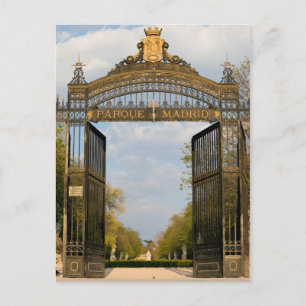 Postal Puerta al Parque del Retiro en Madrid
