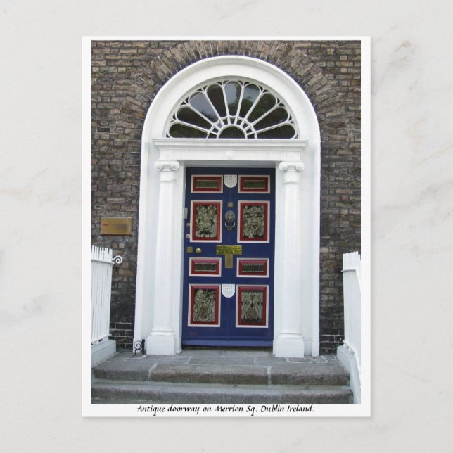 Postal Puerta Antigua, Merrion Square Dublin (Anverso)
