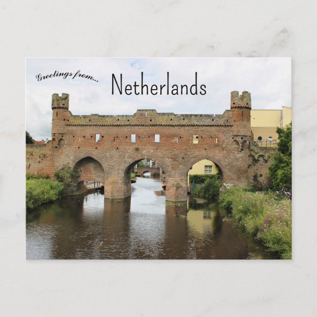 Postal Puerta Berkel Zutphen Países Bajos (Anverso)