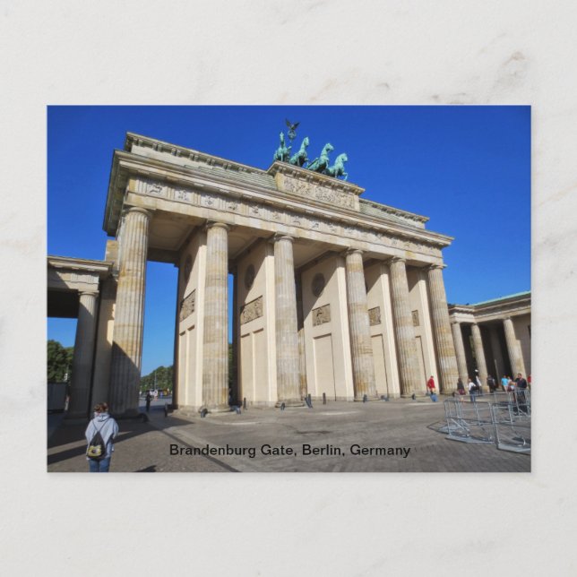 Postal Puerta de Brandeburgo, Berlín, Alemania (Anverso)