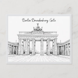 Postal Puerta de Brandeburgo Berlín Alemania dibujada a m