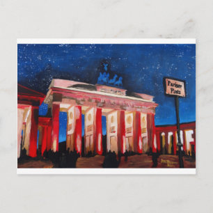 Postal Puerta De Brandeburgo De Berlín Con Plaza De París