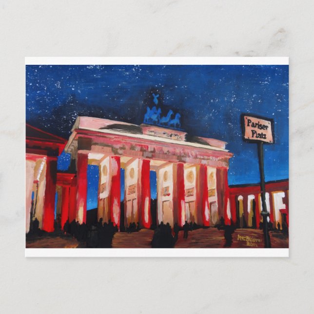Postal Puerta De Brandeburgo De Berlín Con Plaza De París (Anverso)