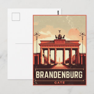 Postal Puerta de Brandeburgo - puerta de Berlín, viaje de