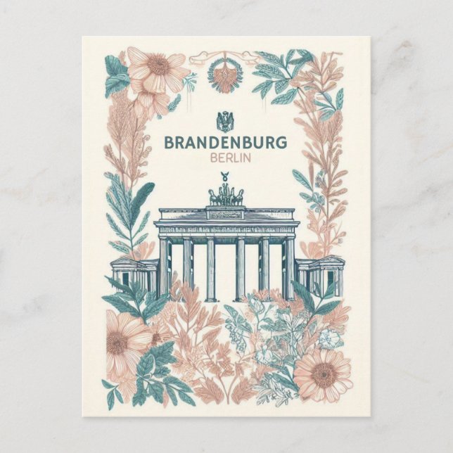 Postal Puerta de Brandeburgo - puerta de berlín, viaje de (Anverso)