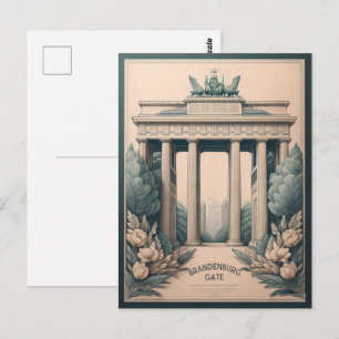 Postal Puerta de Brandeburgo - puerta de Berlín, viaje de