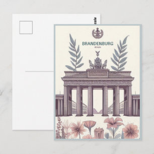 Postal Puerta de Brandeburgo - puerta de berlín, viaje de