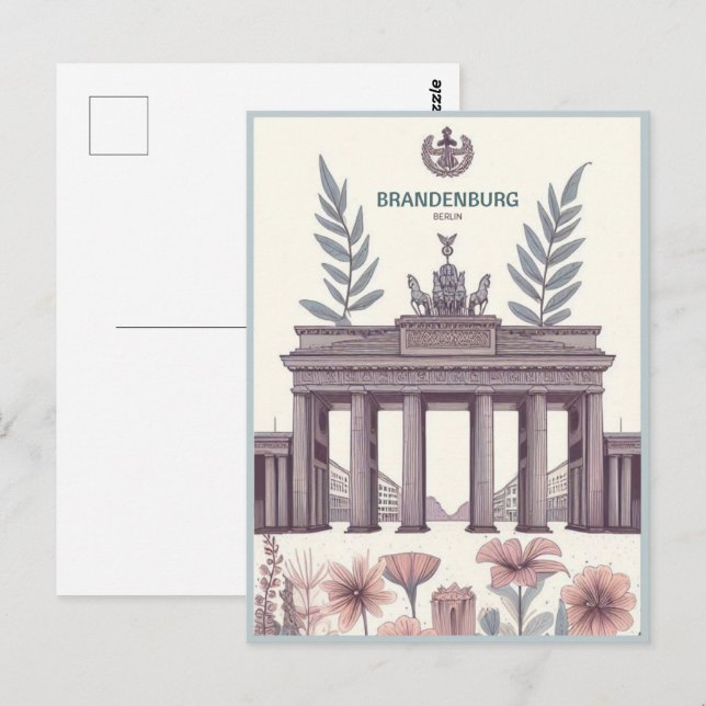 Postal Puerta de Brandeburgo - puerta de berlín, viaje de (Anverso / Reverso)