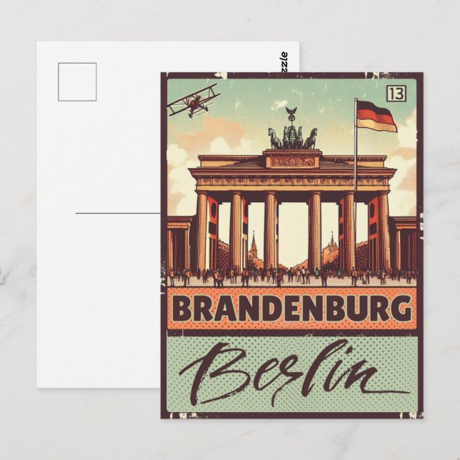 Postal Puerta de Brandeburgo - puerta de Berlín, viaje de (Anverso / Reverso)