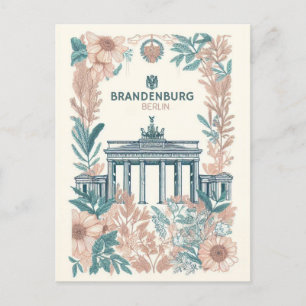 Postal Puerta de Brandenburgo-berlín gate, viaje de feria