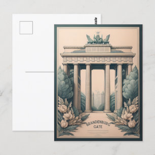 Postal Puerta de Brandenburgo-berlín gate, viaje de feria