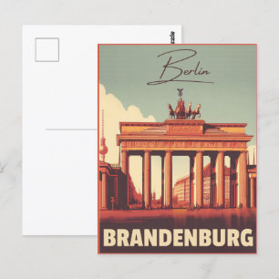 Postal Puerta de Brandenburgo-berlín gate, viaje de feria
