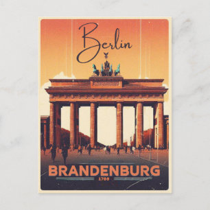 Postal Puerta de Brandenburgo - viaje de vacaciones a ber