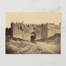 Postal Puerta de Damasco, Vintage de Jerusalén 1857. Foto