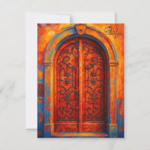 Postal Puerta de época Bérgamo Italia Retro Europa Viaje